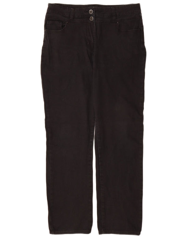 Damskie proste spodnie M&Co UK 14 Large W32 L30 Czarna bawełna