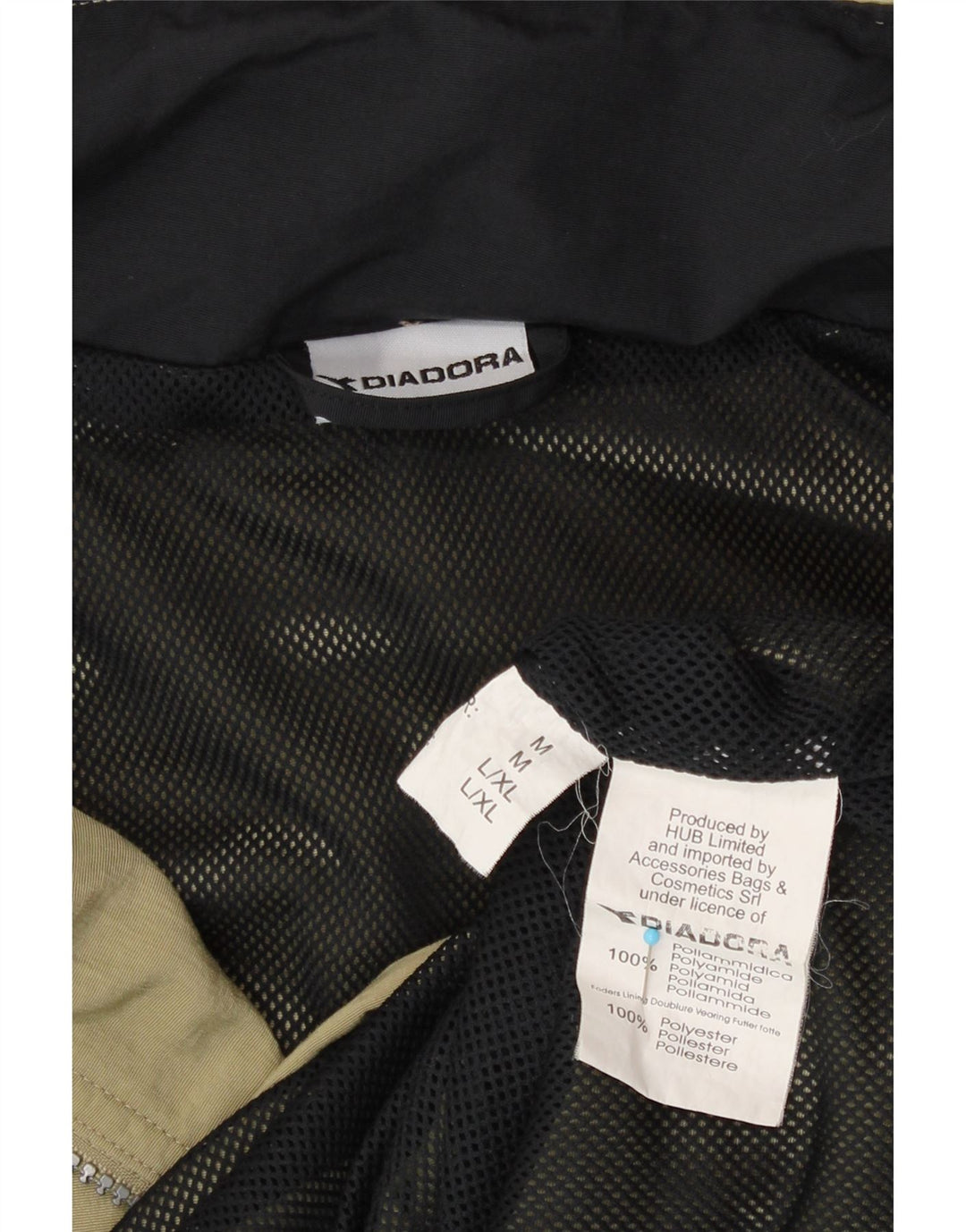 Męska kurtka przeciwdeszczowa z kapturem Diadora UK 38, średni khaki, poliamid