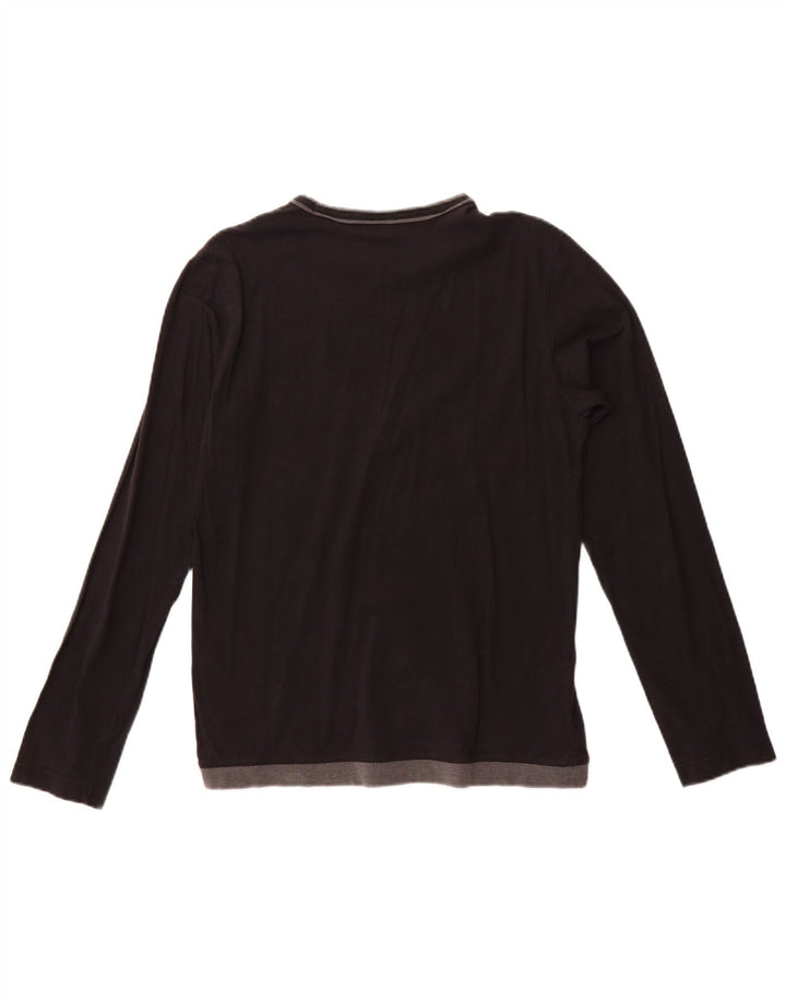 Damski top graficzny TRUSSARDI JEANS z długim rękawem, UK 12, średni czarny