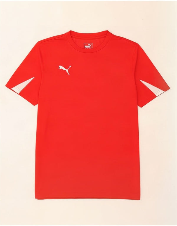 Męski T-shirt Puma Top, duży, czerwony, poliester z blokami kolorów
