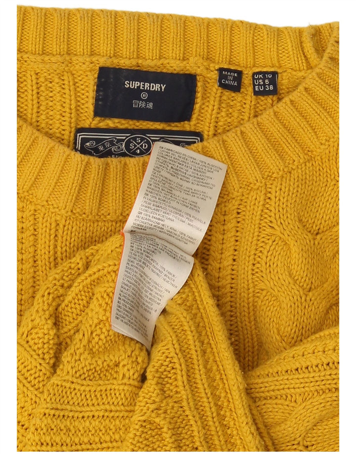 Damski sweter oversize Superdry z okrągłym dekoltem, UK 10, mały, żółty