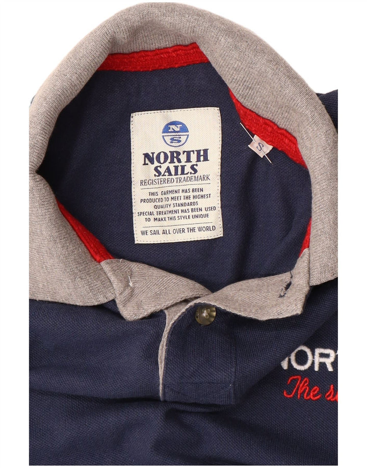 Męska koszulka polo z grafiką NORTH SAILS, mała, granatowa, z blokami kolorów