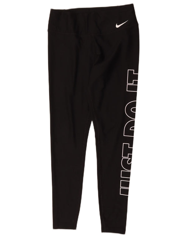 Damskie legginsy Nike Dri Fit Graphic UK 14, średni czarny poliester