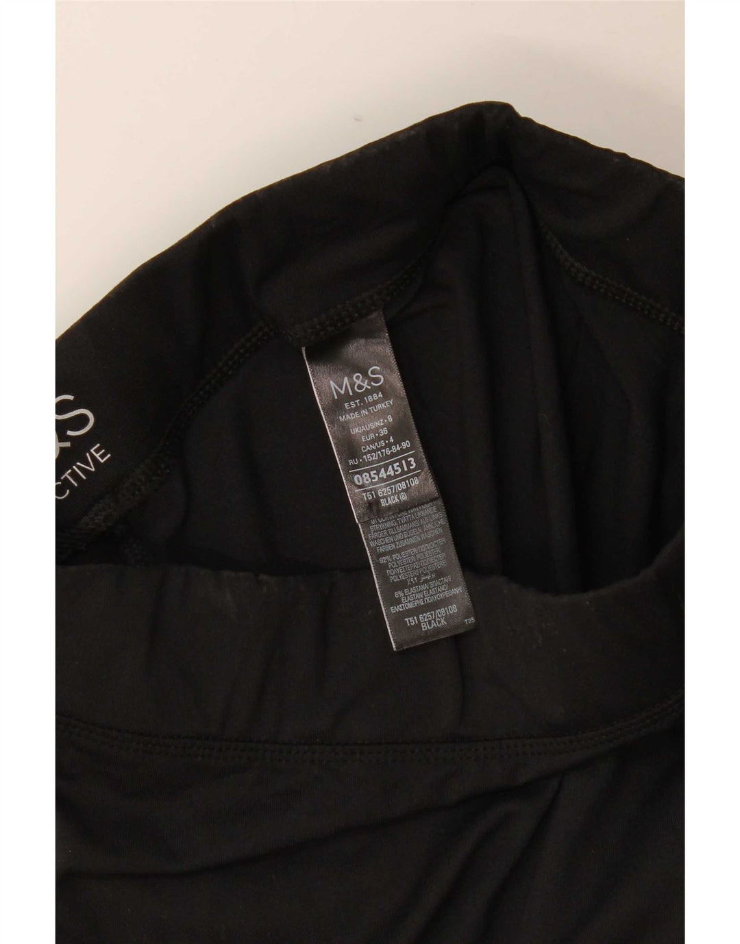 Marks & Spencer Damskie legginsy Capri z wysokim stanem, UK 8, małe, czarne, poliestrowe