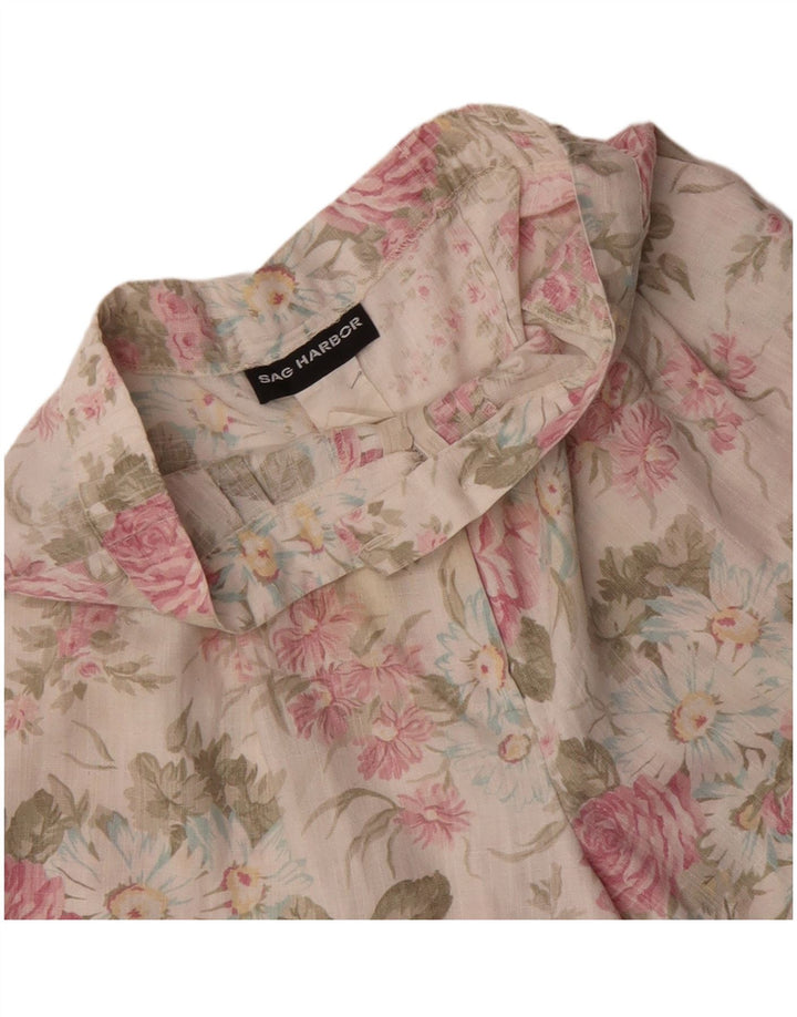 Damskie spodenki na co dzień z wysokim stanem, SAG HARBOR W32, duże, białe kwiaty