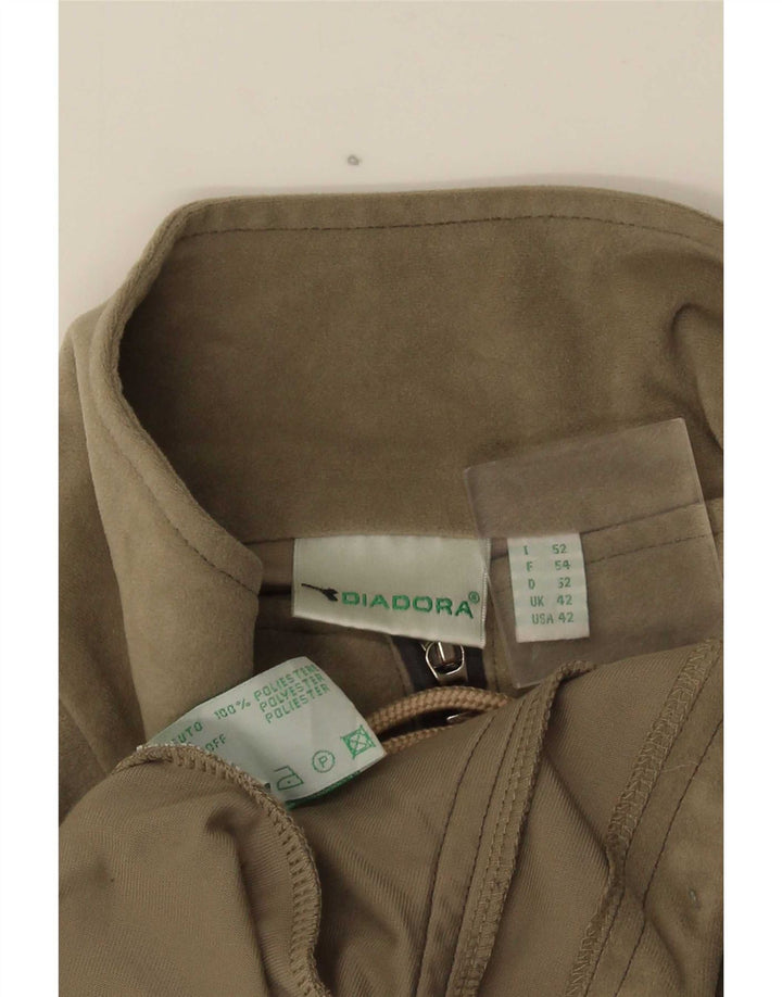 Diadora Męska welurowa kurtka dresowa UK 42, duża, khaki, poliester