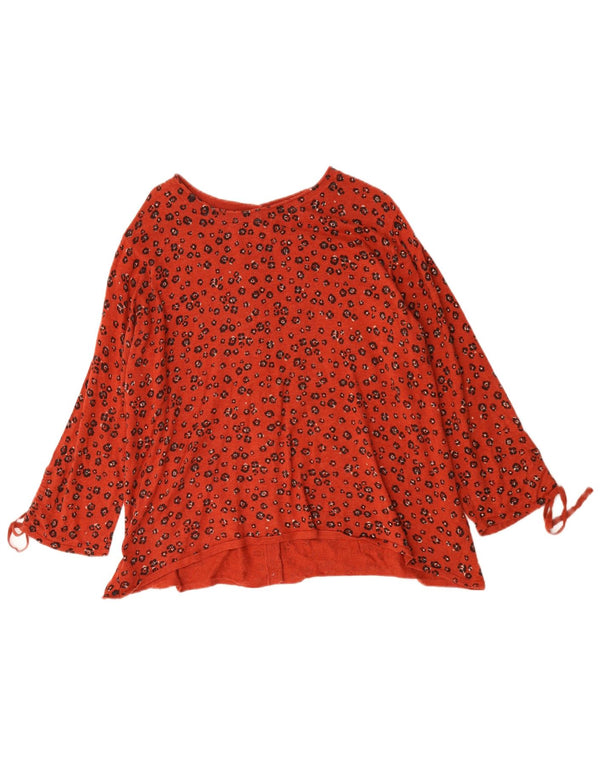 Top damski Fat Face z długim rękawem, UK 20 2XL, czerwony, bawełniany nadruk zwierzęcy