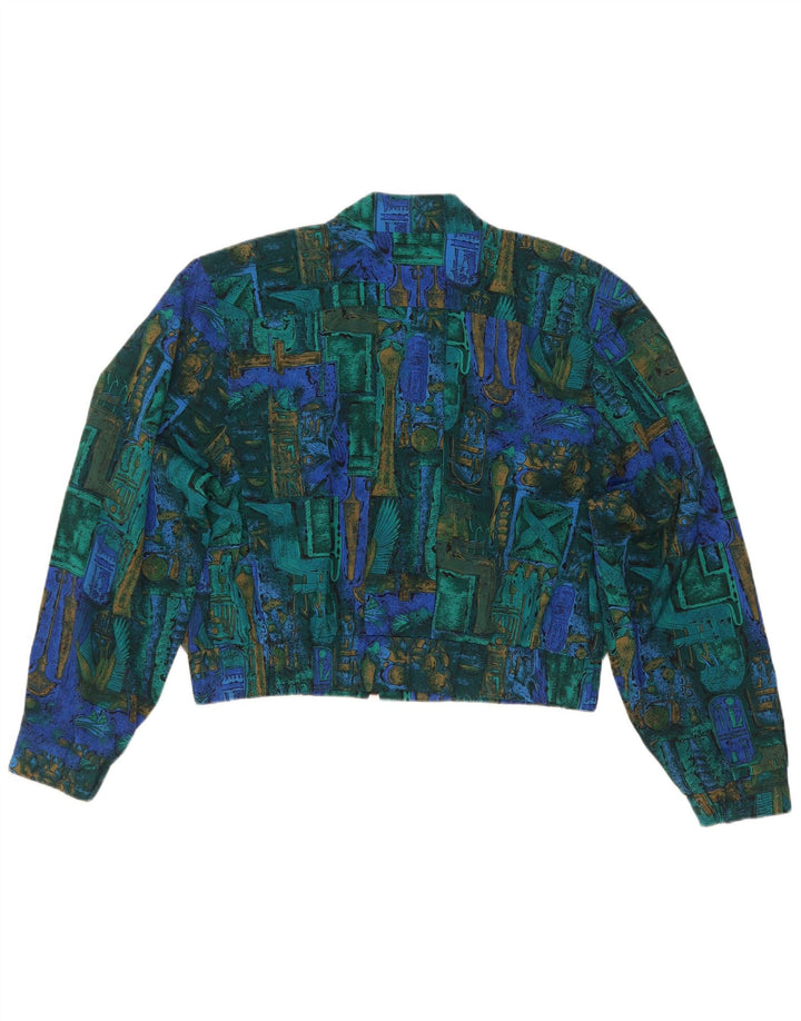 Vintage damska kurtka typu oversize Bolero IT 40, mała, wielobarwna, geometryczna