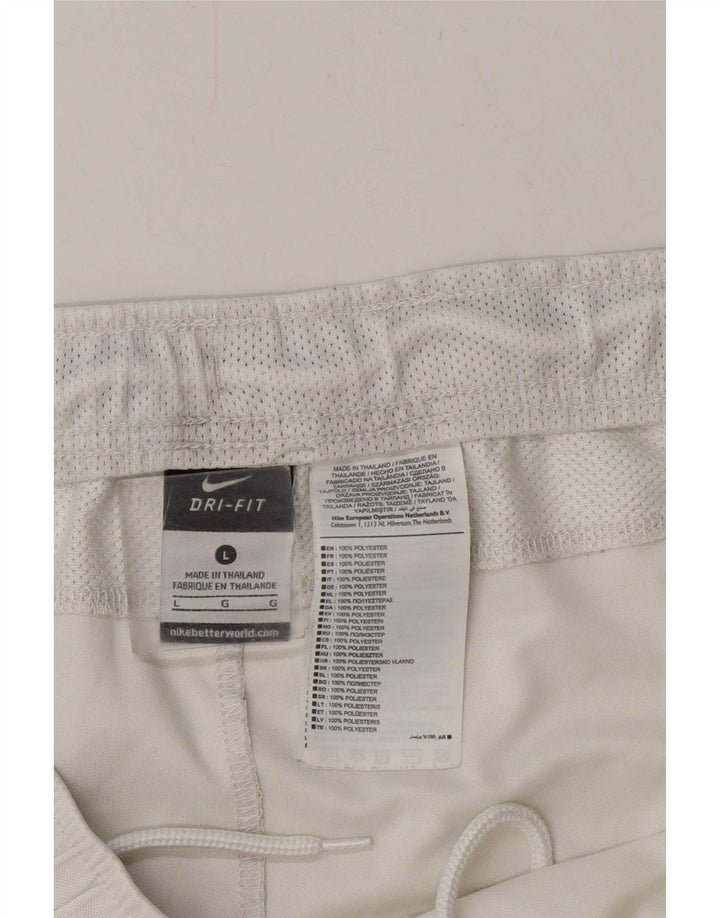 Męskie spodenki sportowe Nike Dri Fit, duże, białe, poliestrowe bloki kolorów