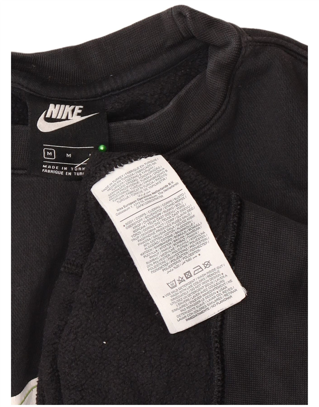 Męski sweter z grafiką Nike, średni czarny, bawełniany