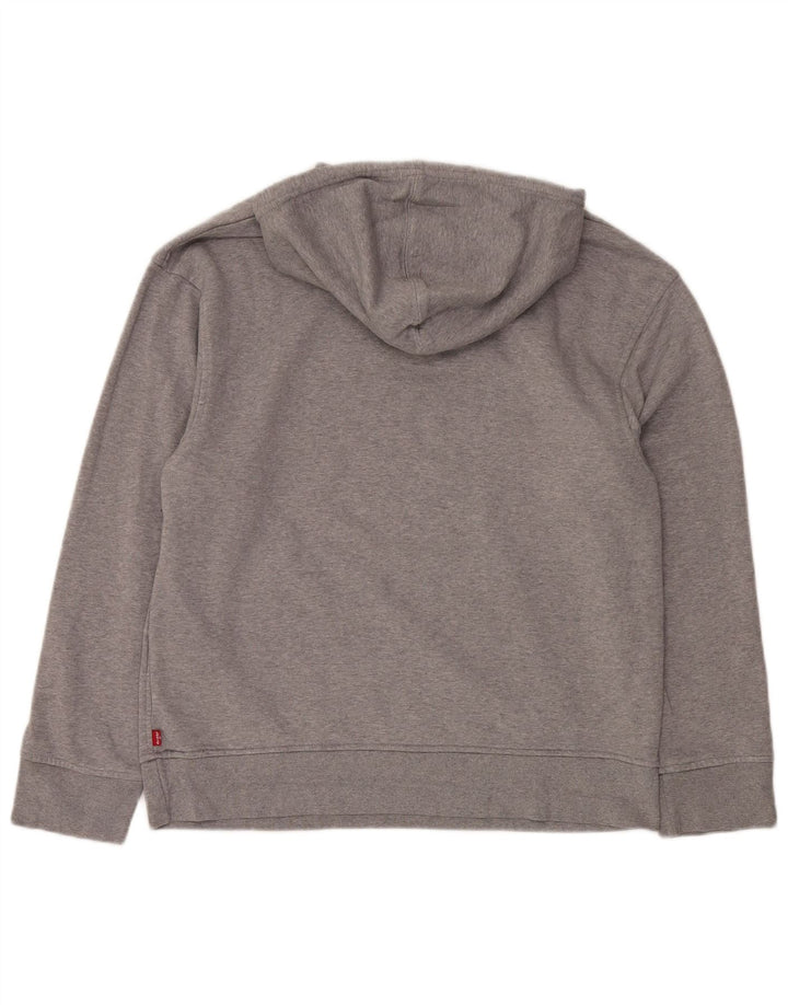 LEVI'S Męski sweter z kapturem i grafiką, średnioszary, bawełniany