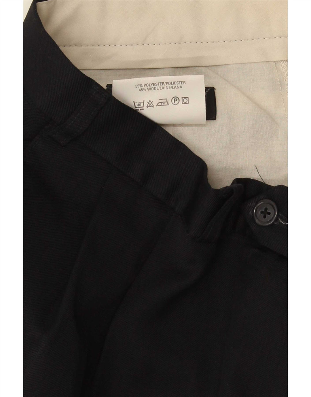 Marks & Spencer Męskie spodnie garniturowe W36 L31 Granatowy poliester