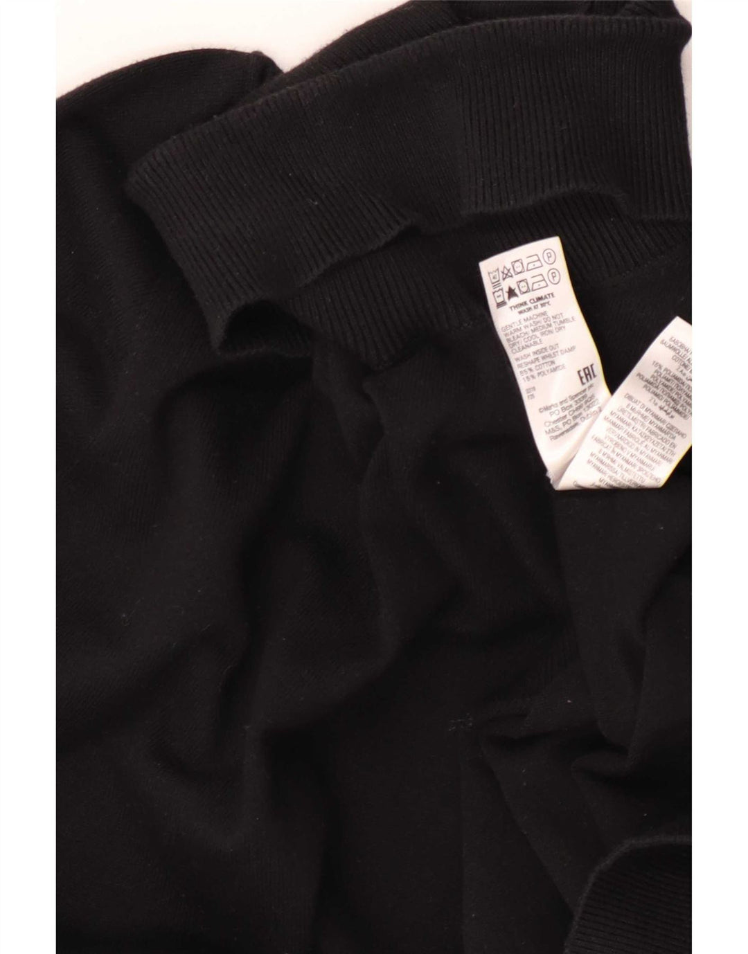 Marks & Spencer Męski sweter z golfem, duży, czarny, bawełniany