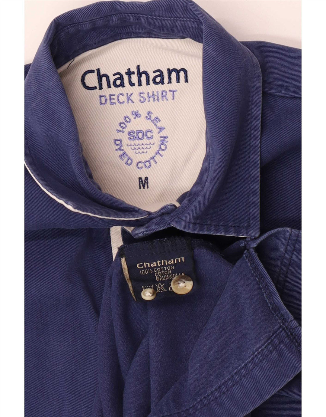 Męska koszula pulowerowa Chatham Yachting, średnia, bawełniana w granatowe paski