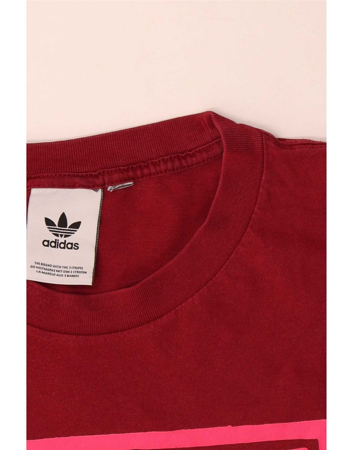 Męska koszulka z trzema paskami Adidas, duża, czerwona