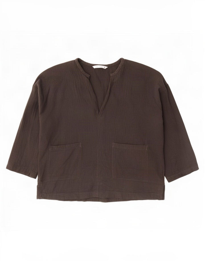 Damska bluzka oversize z rękawem 3/4 Zara UK 12, średnia czarna