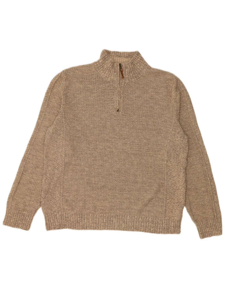 Męski sweter zapinany na zamek FAT FACE XL, szary, bawełniany
