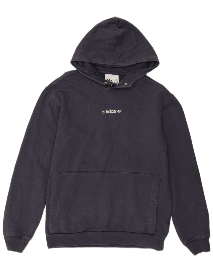 Męska bluza z kapturem Adidas, średnia, granatowa, bawełniana