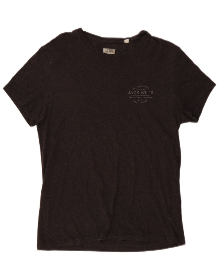 T-shirt męski JACK WILLS Średni szary, bawełniany