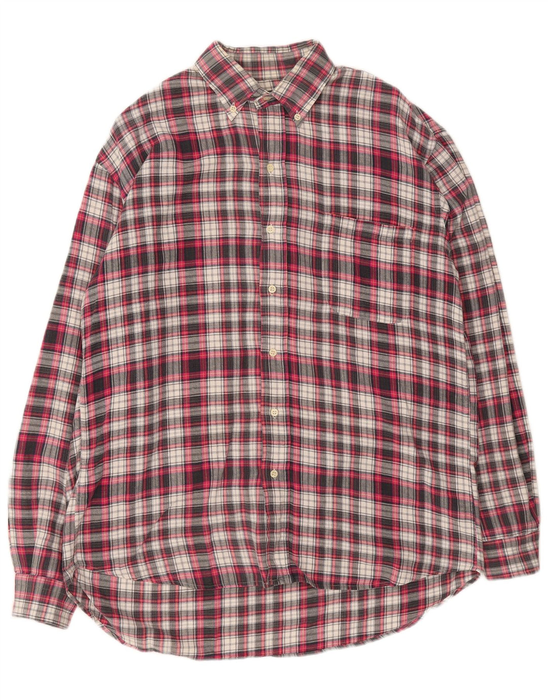 Vintage męska koszula flanelowa, duża, bawełniana w czerwoną kratę