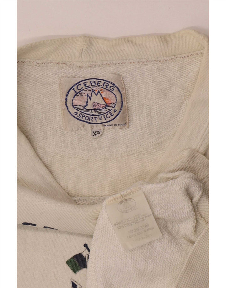 Damska bluza oversize z grafiką Iceberg UK 18 XL w białe paski