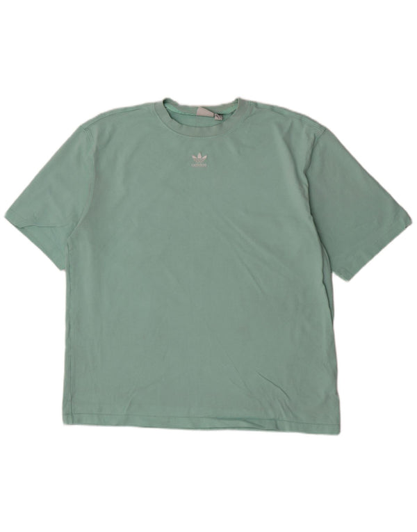 Damska koszulka oversize Adidas Top UK 8/10 Mała zielona bawełna