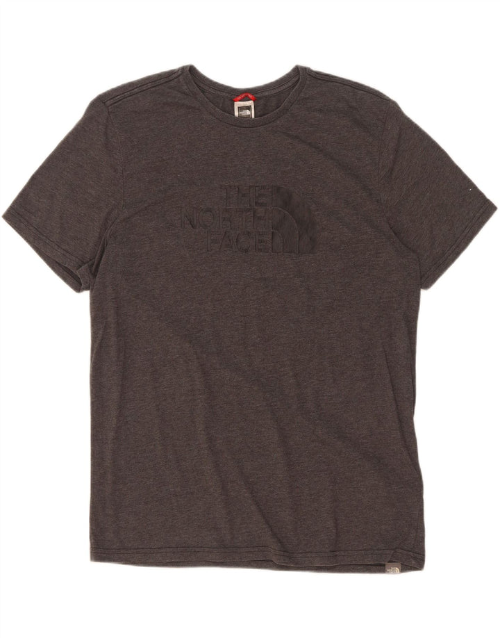 Męski T-shirt z grafiką The North Face, duży, szary, nakrapiany poliester