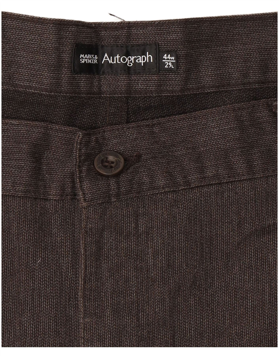 Męskie spodnie codzienne Marks & Spencer Autograph W44 L29 Brązowe w jodełkę