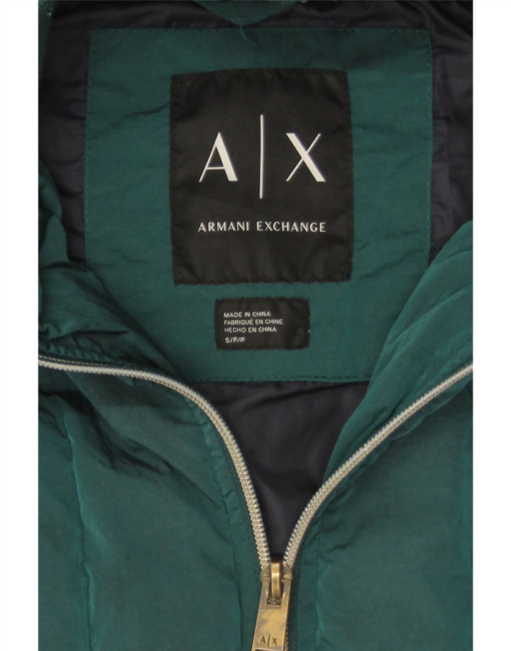 Damska kurtka z kapturem, oversize, wyściełana Armani Exchange UK 10, mała zielona