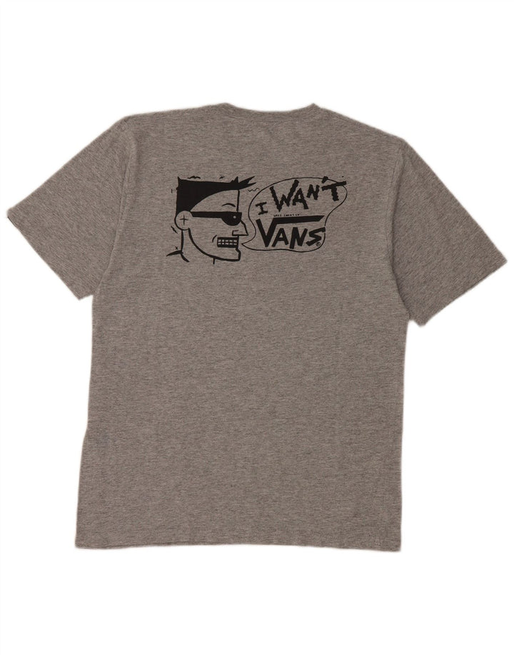 Chłopięcy T-shirt z grafiką VANS o dopasowanym kroju, 10-11 lat, średnioszary, nakrapiany