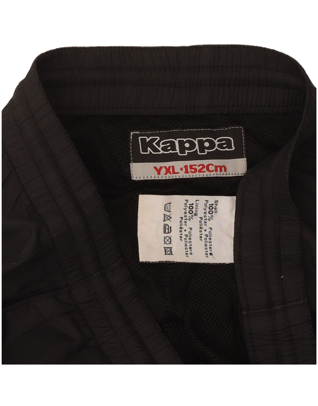 KAPPA Boys Graphic Tracksuit Trousers 12-13 Years XL Black Polyester