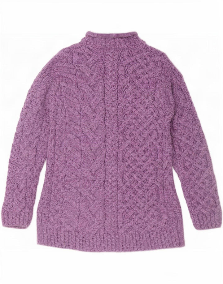 Aran Wollen Mills Damski sweter z golfem UK 14 Średni fiolet