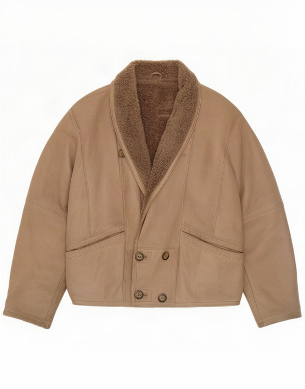 Męska kurtka shearling vintage IT 52 XL beżowa