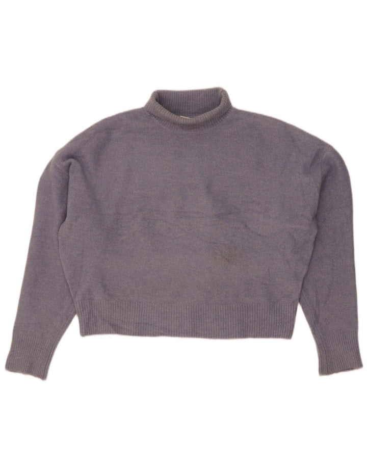 Damski sweter Zara Crop Oversize z golfem UK 14 Średni niebieski