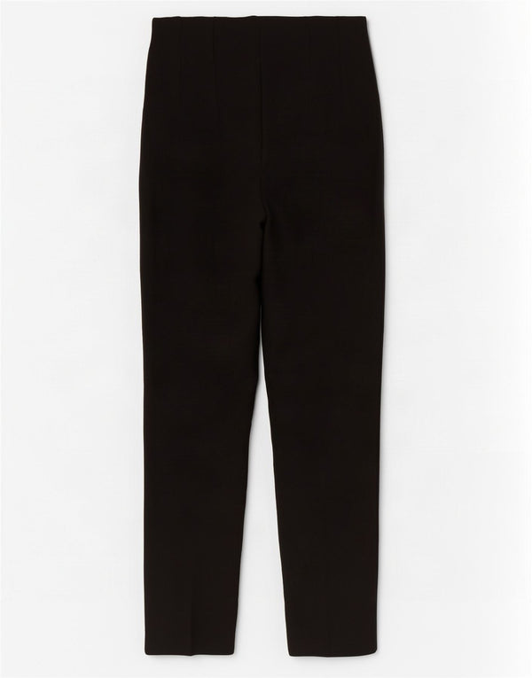 Zara Womens High Waist Tapered Cropped Trousers XS W24 L25 Black Polyester