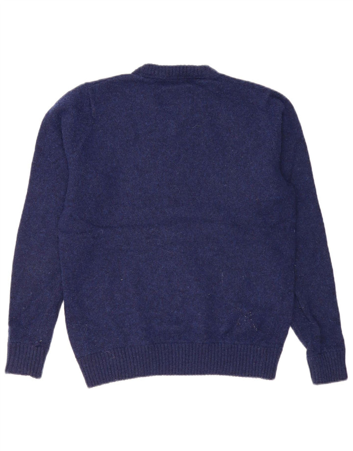 Crew Clothing Męski sweter z dekoltem w kształcie litery V, mały, granatowy, z owczej wełny