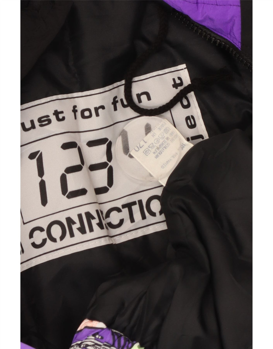 Męska kurtka narciarska z kapturem w stylu vintage, UK 40, duża, wielobarwna, z poliamidu