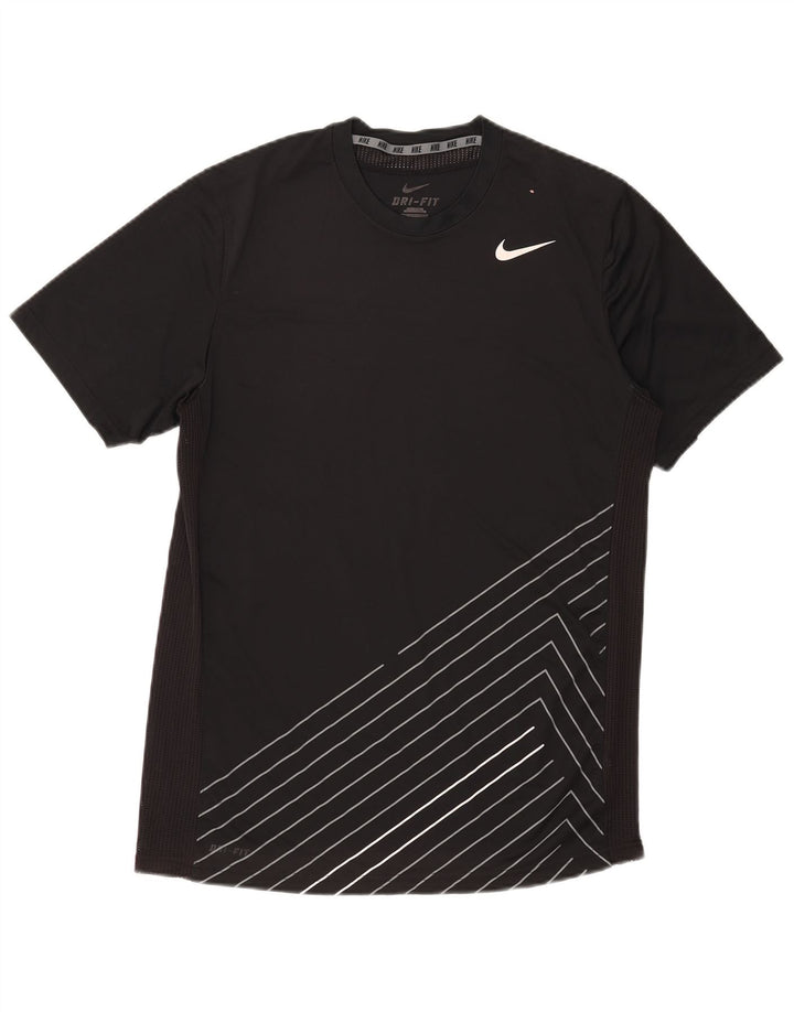 Męski T-shirt z grafiką Nike Dri Fit, średni czarny poliester