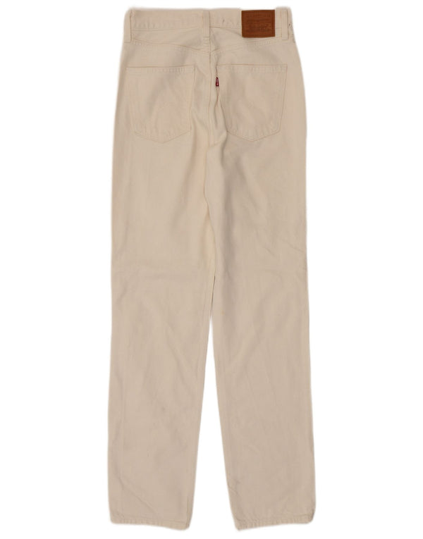 Damskie jeansy Levi's z wysokim stanem, wąskie i proste W26 L31 z białej bawełny