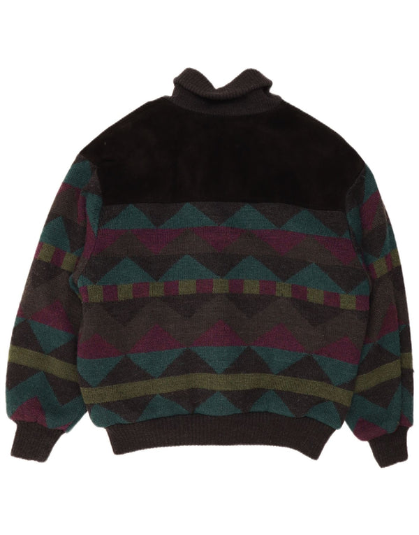 Męski sweter rozpinany Angelo Litrico IT 56/58 XL Czarny geometryczny akryl