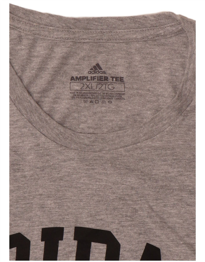Męska koszulka graficzna Adidas Top 2XL w kolorze szarym