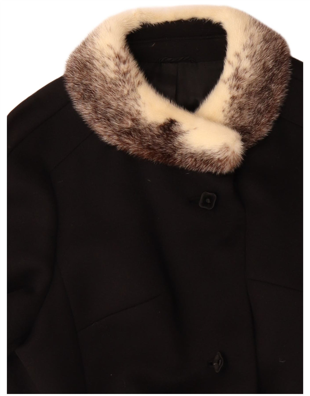 Płaszcz damski VINTAGE UK 14, duży, czarny, wełniany