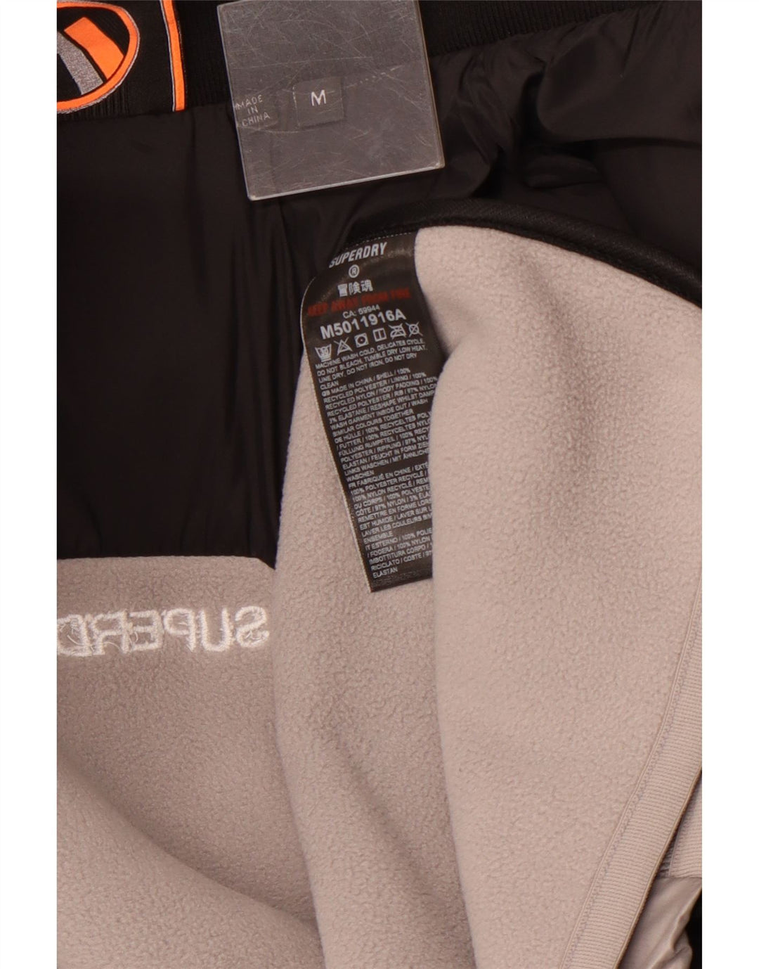 Męska ocieplana kurtka SUPERDRY UK 38, średni szary poliester