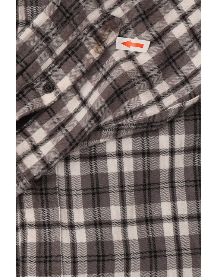 Męska koszula flanelowa Chaps XL, bawełniana w szarą kratę