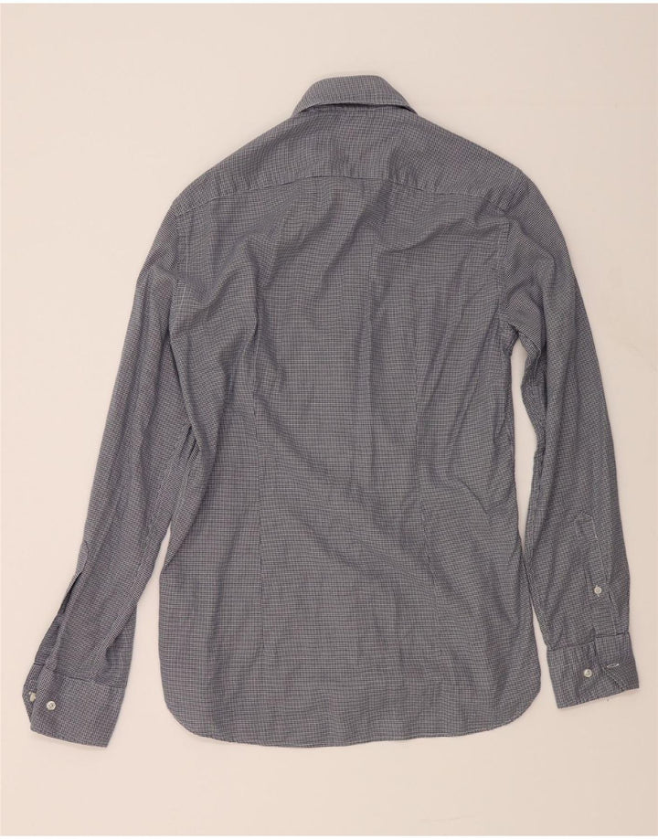TOMMY HILFIGER Mens Tailored Shirt Size 38 15 Medium Navy Blue Houndstooth Vintage Tommy Hilfiger and Second-Hand Tommy Hilfiger from Messina Hembry 