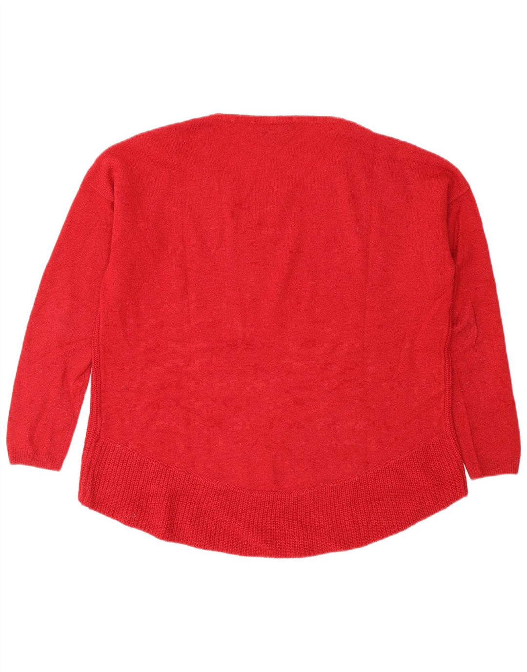 Sweter damski Massimo Dutti o luźnym kroju z okrągłym dekoltem, UK 14, średni czerwony