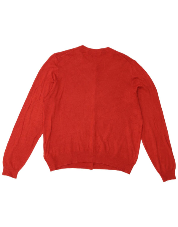 Marks & Spencer Damski sweter kardigan UK 14, duża, czerwona wiskoza