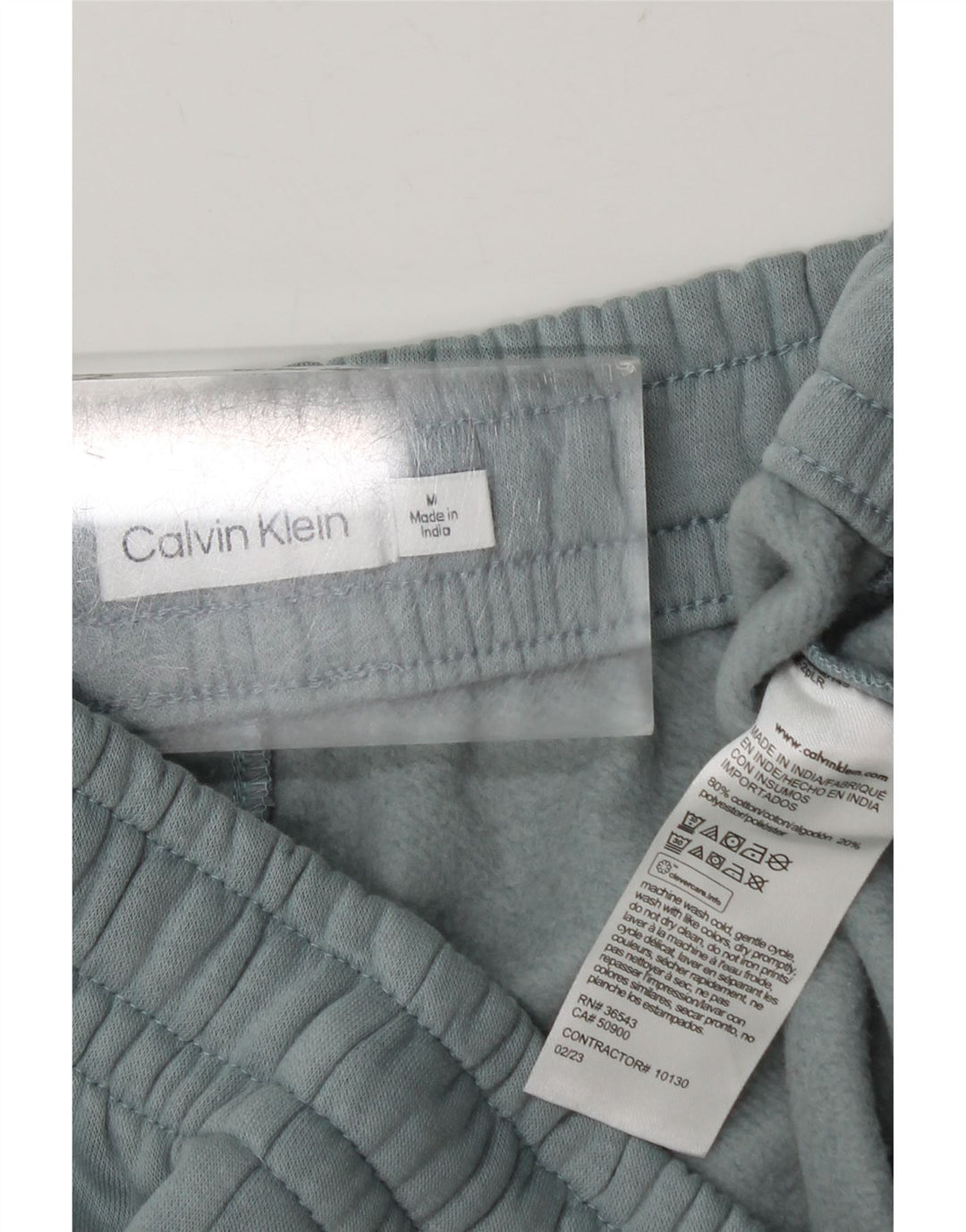 Męskie spodnie dresowe Calvin Klein z grafiką, średnioniebieskie, bawełniane