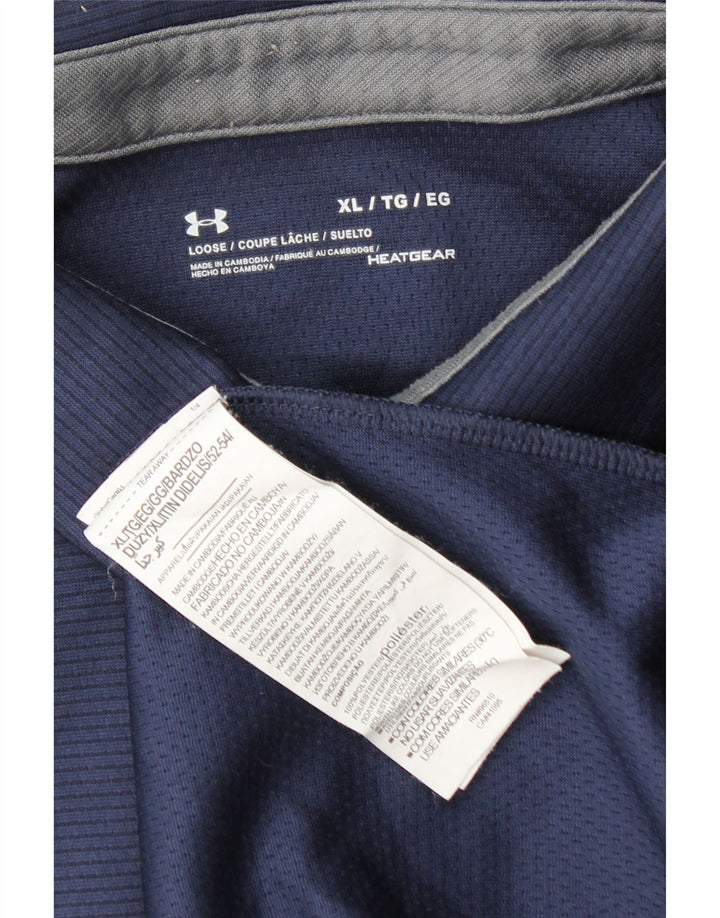 Męska koszulka polo UNDER ARMOUR Heat Gear XL, granatowa, poliester