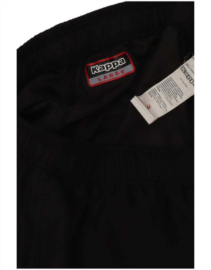 Męskie spodenki sportowe Kappa z grafiką, duże, czarne, poliestrowe